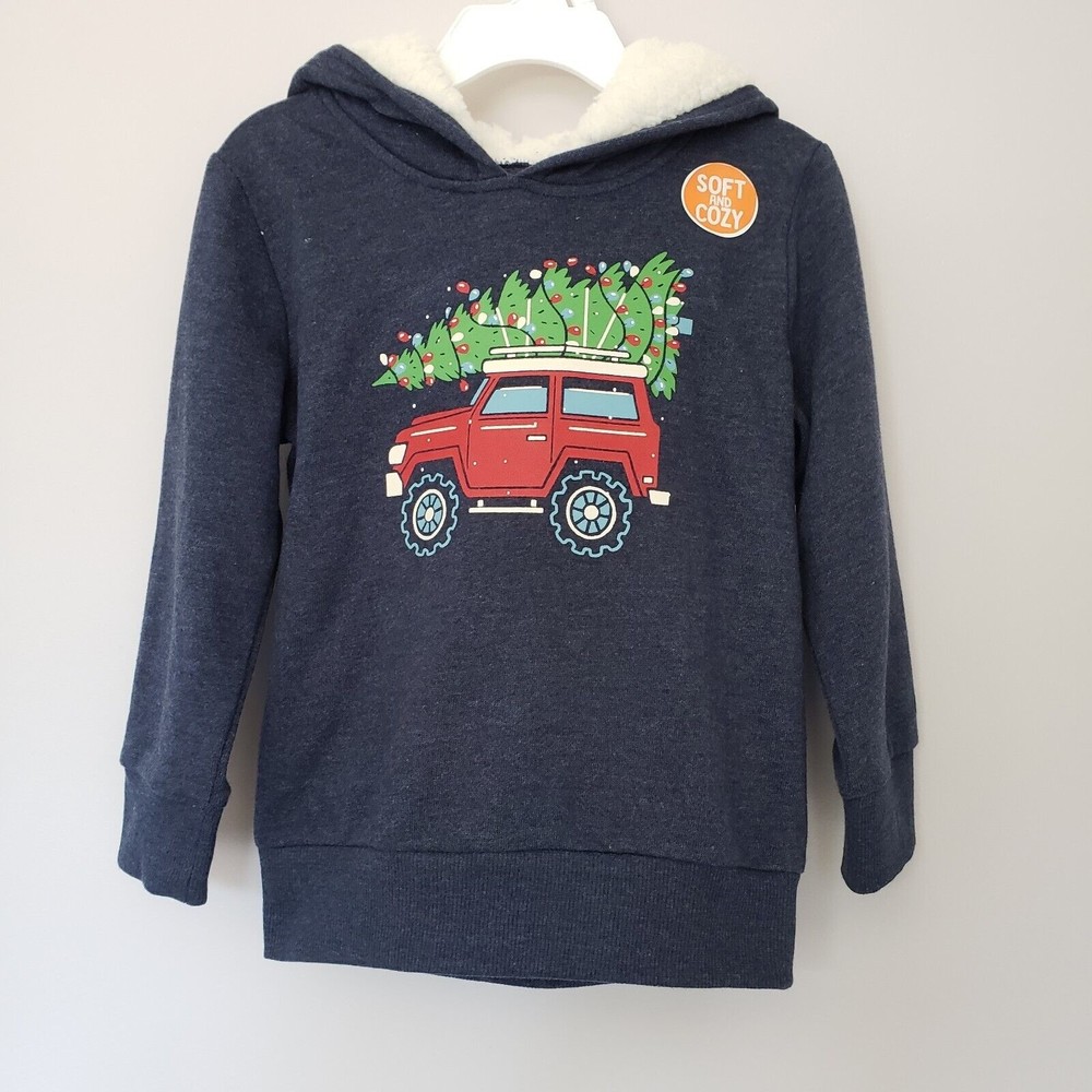 Jumping Beans Softest Hoodie Fleece Sherpa Lined Fleece Boys 3T Blue
